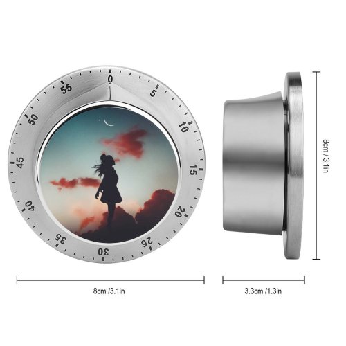 yanfind Timer Luizclas Girl Mood Silhouette Evening Sky 60 Minutes Mechanical Visual Timer