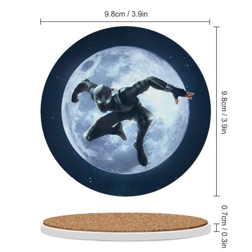 yanfind Ceramic Coasters (round) Graphics CGI Black Dark SpiderMan Night Monkey MARVEL Contest Champions Family Game Intellectual Educational Game Jigsaw Puzzle Toy Set