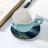 yanfind Ceramic Coasters (round) Grafixart Mountains Starry Sky Night Aerial Landscape Family Game Intellectual Educational Game Jigsaw Puzzle Toy Set