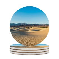 yanfind Ceramic Coasters (round) Youen California Death Valley Dessert California Sand Dunes Sky  Range Sunrise Family Game Intellectual Educational Game Jigsaw Puzzle Toy Set