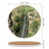 yanfind Ceramic Coasters (round) Waterfall Rainbow River Trees Fall Foliage Rocks Abstract Clean Concept Cool Drops Family Game Intellectual Educational Game Jigsaw Puzzle Toy Set