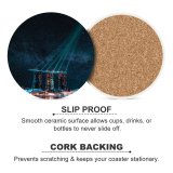 yanfind Ceramic Coasters (round) Pang Yuhao Marina Bay Sands Singapore  Night  City Lights Reflection Family Game Intellectual Educational Game Jigsaw Puzzle Toy Set