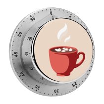 yanfind Timer Cup Tea Hot Cappuccino Design Restaurant Milk Handle  Space Art Mocha 60 Minutes Mechanical Visual Timer