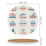 yanfind Ceramic Coasters (round) Badge Palm Sea  Anchor Cocktail Sunbathing Cruise Umbrella Surfing Surf Travel Family Game Intellectual Educational Game Jigsaw Puzzle Toy Set