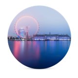 yanfind Ceramic Coasters (round) William Warby London  Ferris Wheel River Thames Cityscape Dawn Morning Fog Family Game Intellectual Educational Game Jigsaw Puzzle Toy Set