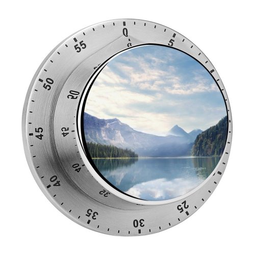 yanfind Timer River Mountains Forest Sunny Landscape 60 Minutes Mechanical Visual Timer