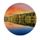 yanfind Ceramic Coasters (round) Bruno Glätsch Forest Trees Sunset Sky Mirror Lake Reflection Landscape Scenery Afterglow Family Game Intellectual Educational Game Jigsaw Puzzle Toy Set