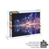 yanfind Picture Puzzle Pang Yuhao City Singapore Skyscrapers  Architecture Reflection Symmetrical Cityscape Nighttime City Family Game Intellectual Educational Game Jigsaw Puzzle Toy Set