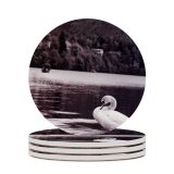 yanfind Ceramic Coasters (round) Slovenia Bled Lake Travel  Bird Beak Ducks Geese Swans Seabird Family Game Intellectual Educational Game Jigsaw Puzzle Toy Set