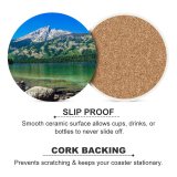yanfind Ceramic Coasters (round) Youen California Emerald Lake Grand Teton National Park Wyoming Sky Clear Rocks Family Game Intellectual Educational Game Jigsaw Puzzle Toy Set
