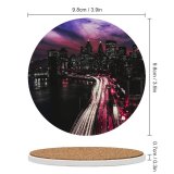 yanfind Ceramic Coasters (round) Matteo Catanese York City Manhattan Traffic Lights Light Trails Night Cityscape City Family Game Intellectual Educational Game Jigsaw Puzzle Toy Set