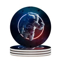 yanfind Ceramic Coasters (round) Vadim Sadovski Space Astronaut Asteroids Space Suit Neon Light Space Travel Space Family Game Intellectual Educational Game Jigsaw Puzzle Toy Set