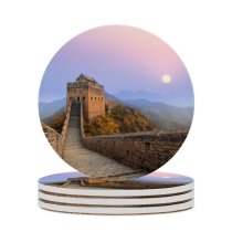 yanfind Ceramic Coasters (round) Great Wall China Jinshanling Sunrise Family Game Intellectual Educational Game Jigsaw Puzzle Toy Set