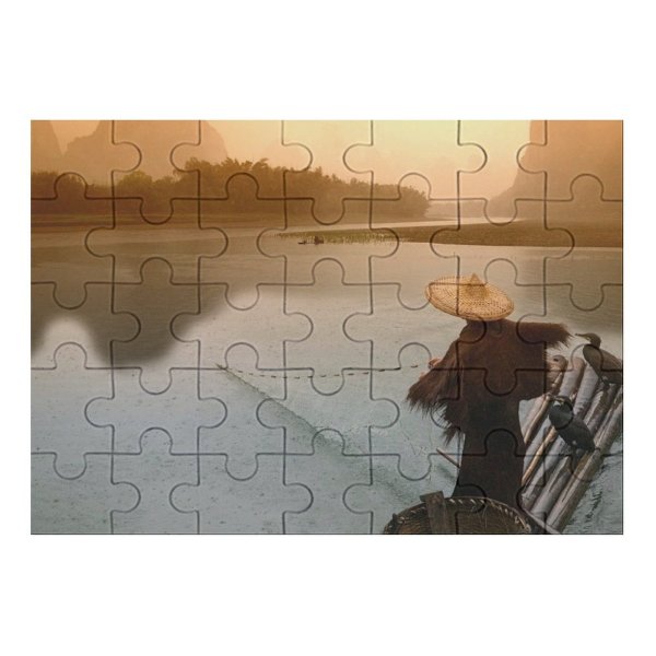 yanfind Picture Puzzle Bamboo Chinese Terrain Riverbank Net Formation Yangshuo Tree Dawn Grainy Side Watching Family Game Intellectual Educational Game Jigsaw Puzzle Toy Set