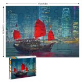 yanfind Picture Puzzle City Destinations Waterfront Outdoors  Architecture Hong Night  Travel Illuminated Reflection Family Game Intellectual Educational Game Jigsaw Puzzle Toy Set