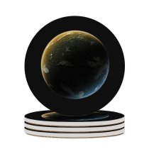 yanfind Ceramic Coasters (round) Space Black Dark Planet  Solar System Cosmos Universe Family Game Intellectual Educational Game Jigsaw Puzzle Toy Set