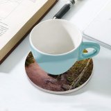 yanfind Ceramic Coasters (round) Collins Aspen Trees Pathway Forest Rocks Trails Beautiful Family Game Intellectual Educational Game Jigsaw Puzzle Toy Set