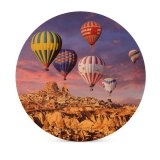 yanfind Ceramic Coasters (round) Talip ÇETİN Hot  Balloons Cappadocia Golden Hour Rock Formations Town Tourist Family Game Intellectual Educational Game Jigsaw Puzzle Toy Set
