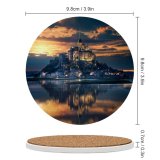 yanfind Ceramic Coasters (round) Grafixart Mont SaintMichel Island Ancient Architecture Reflection Night Sunset Dawn Evening Sky Family Game Intellectual Educational Game Jigsaw Puzzle Toy Set