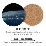 yanfind Ceramic Coasters (round) Space SciFi  Spaceship Night Family Game Intellectual Educational Game Jigsaw Puzzle Toy Set