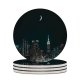 yanfind Ceramic Coasters (round) Sanaan Mazhar York City Cityscape Night City Lights Half  Starry Sky Family Game Intellectual Educational Game Jigsaw Puzzle Toy Set
