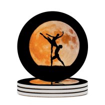 yanfind Ceramic Coasters (round) Dark Love Couple Ballet Dancers  Silhouette Dancing Family Game Intellectual Educational Game Jigsaw Puzzle Toy Set