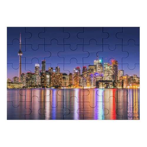yanfind Picture Puzzle Harrison Haines Toronto Skyscrapers  Cityscape Night Lights Waterfront Dusk Reflections Architecture Family Game Intellectual Educational Game Jigsaw Puzzle Toy Set