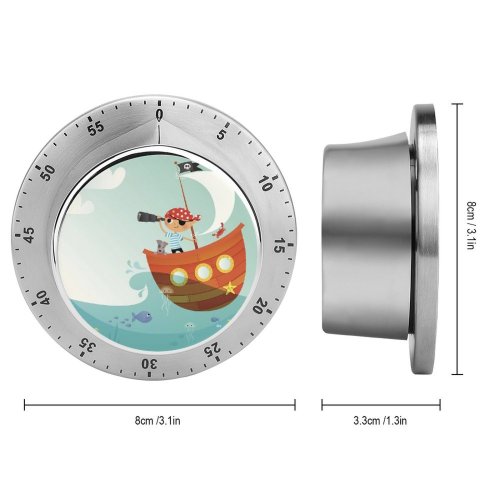 yanfind Timer Sky Jellyfish Fish Sailor Sea Playful Cloud Costume Patch Child Sailing Bandana 60 Minutes Mechanical Visual Timer
