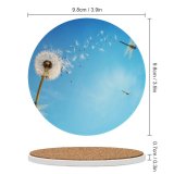 yanfind Ceramic Coasters (round) Flowers Dandelion Flower Dragonflies Sky Insects Sky Family Game Intellectual Educational Game Jigsaw Puzzle Toy Set