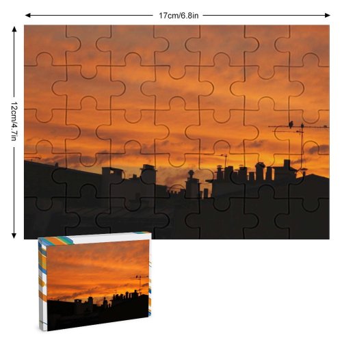 yanfind Picture Puzzle Colour Golden Sky   Romantic Sunset Dawn City Antenna Pigeon Pigeons Family Game Intellectual Educational Game Jigsaw Puzzle Toy Set
