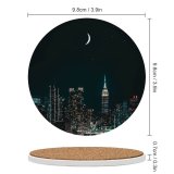 yanfind Ceramic Coasters (round) Sanaan Mazhar York City Cityscape Night City Lights Half  Starry Sky Family Game Intellectual Educational Game Jigsaw Puzzle Toy Set