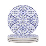 yanfind Ceramic Coasters (round) Spanish Portuguese Arabic Mexican Flooring Seamless Ceramics Porcelain Flower  Retro Moroccan Family Game Intellectual Educational Game Jigsaw Puzzle Toy Set