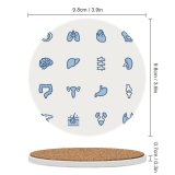 yanfind Ceramic Coasters (round) Digestive Spine Thyroid Kidney Trachea Lung Skeleton Pancreas Colon Brain Liver Joint Family Game Intellectual Educational Game Jigsaw Puzzle Toy Set