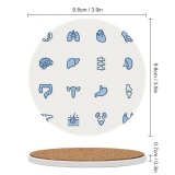 yanfind Ceramic Coasters (round) Digestive Spine Thyroid Kidney Trachea Lung Skeleton Pancreas Colon Brain Liver Joint Family Game Intellectual Educational Game Jigsaw Puzzle Toy Set