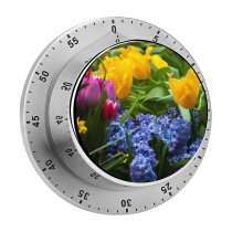 yanfind Timer Images Arrangement Ogorod  Spring Petal Pottery Potted Flowers Jar Vase Plant 60 Minutes Mechanical Visual Timer