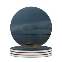 yanfind Ceramic Coasters (round) Storm Dark Clouds Grey Thunder Sky Cloud Sea Atmospheric Atmosphere Shore Sound Family Game Intellectual Educational Game Jigsaw Puzzle Toy Set