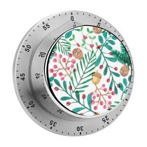 yanfind Timer Design Twig Seamless Leaf   Tree Freshness Branch Watercolor Abstract Retro 60 Minutes Mechanical Visual Timer