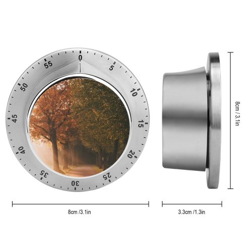 yanfind Timer Autumn Sunlight  Rays Foggy Morning Road Sunrise Trees 60 Minutes Mechanical Visual Timer