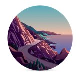 yanfind Ceramic Coasters (round) Coastline  Pass Road Morning Daylight Scenery MacOS Big Sur IOS Family Game Intellectual Educational Game Jigsaw Puzzle Toy Set