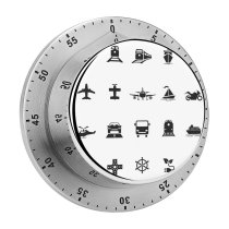 yanfind Timer Bus Train India Mode Technology  Travel Railroad Transport Ship Compass Cruise 60 Minutes Mechanical Visual Timer