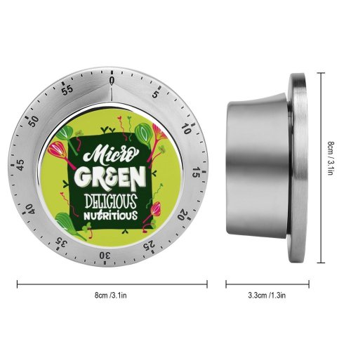 yanfind Timer Side Herb Garden Super Micro Lettering Arugula Nutrition Eco Vitamin Natural Design 60 Minutes Mechanical Visual Timer