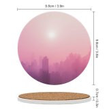 yanfind Ceramic Coasters (round) Meiying  Cityscape Urban Foggy Sunrise Skyscrapers Family Game Intellectual Educational Game Jigsaw Puzzle Toy Set