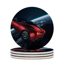 yanfind Ceramic Coasters (round) Vadim Sadovski Space Elon Musk's Tesla Roadster Tesla Space Car  Horizon Family Game Intellectual Educational Game Jigsaw Puzzle Toy Set