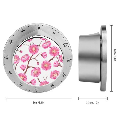 yanfind Timer Blooming  Bloom Sakura Cherry Beauty Wedding Garden East Ornament Seamless Fabric 60 Minutes Mechanical Visual Timer