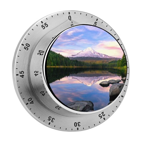yanfind Timer Atanas Malamov Trillium Lake Mount Hood Pine Trees Forest Reflection Oregon USA 60 Minutes Mechanical Visual Timer