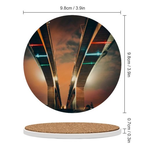 yanfind Ceramic Coasters (round) Luan Oosthuizen Architecture Bridges Structure Lights Dusk Clouds Sky Family Game Intellectual Educational Game Jigsaw Puzzle Toy Set