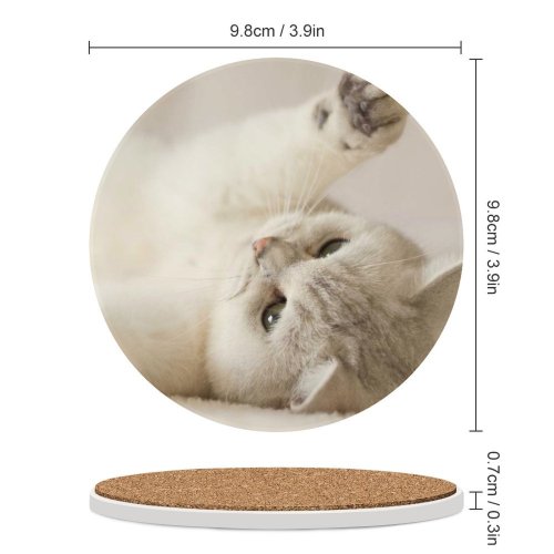 yanfind Ceramic Coasters (round) Cute Kitten Kitty Cat Family Game Intellectual Educational Game Jigsaw Puzzle Toy Set