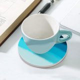 yanfind Ceramic Coasters (round) Dye Sea Watercolor Femininity Advertisement Stroke Turquoise Empty Layered Sky Marketing Slanted Family Game Intellectual Educational Game Jigsaw Puzzle Toy Set