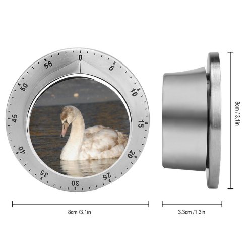 yanfind Timer  Winter Lake Elegant Bird Vertebrate Ducks Geese Swans Beak Duck Waterfowl 60 Minutes Mechanical Visual Timer