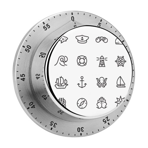 yanfind Timer Knot Sailor Rope Wheel Binoculars Ship's Buoy Sea Sailboat Vacation Sailing Reef 60 Minutes Mechanical Visual Timer